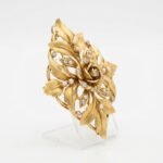 21K Gold Floral Brooch - Image 5