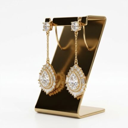 Gold Plated Crystal Drop Earrings