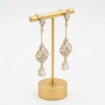 Gold Plated Crystal Drop Earrings - Image 4