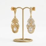 Gold Plated Crystal Drop Earrings - Image 2