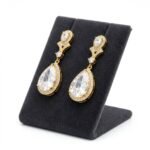 Gold Plated Crystal Drop Earrings - Image 3