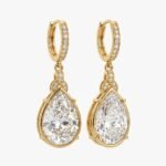 Gold Plated Crystal Drop Earrings - Image 8