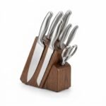 Stainless Steel Kitchen Knife Set with Wooden Block - Image 3